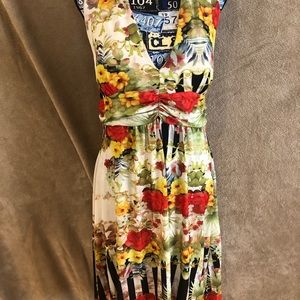 Floral Halter Dress with beaded neck detail